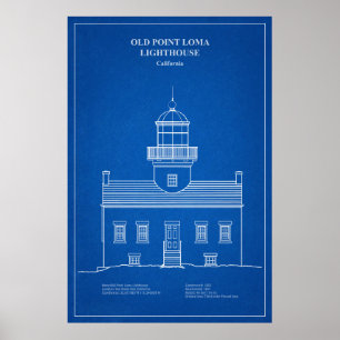 Affiche Phare de Old Point Loma - Californie - AD