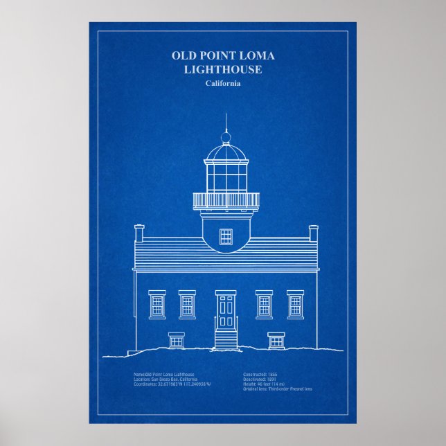 Affiche Phare de Old Point Loma - Californie - AD (Devant)
