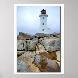 Affiche Phare de Peggys Point et réflexion