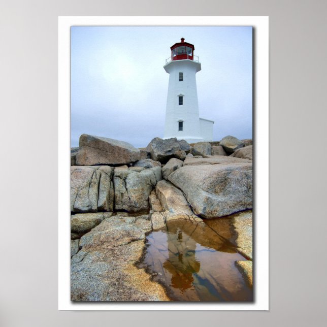 Affiche Phare de Peggys Point et réflexion (Devant)