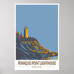 Affiche Phare de Pemaquid Point Maine Voyage Artistique Vi