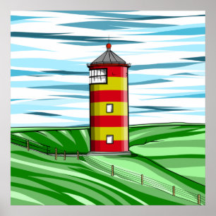 Affiche Phare de Pilsum Lighthouse