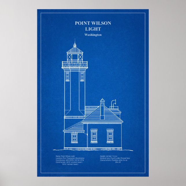 Affiche Phare de Point Wilson - Washington - AD (Devant)