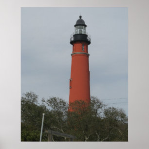 Affiche Phare de Ponce Inlet au-dessus des arbres