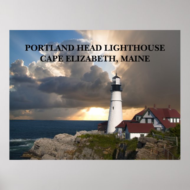 Affiche Phare de Portland Head Cape Elizabeth Maine (Devant)