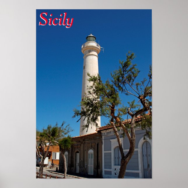 Affiche Phare de Punta Secca, Sicile, Italie (Devant)