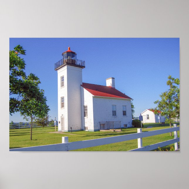 Affiche Phare de Sand Point, Escanaba, Michigan  (Devant)