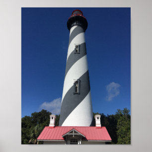 Affiche Phare de St. Augustine et ciel bleu.