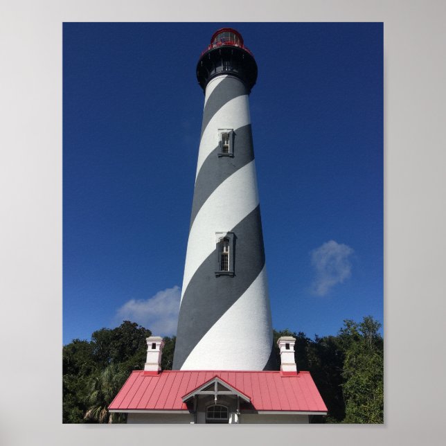 Affiche Phare de St. Augustine et ciel bleu. (Devant)