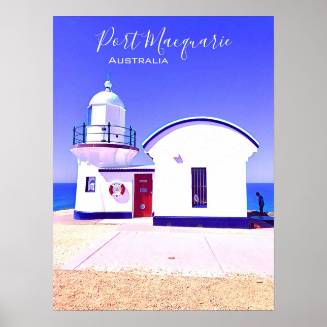 Affiche Phare de Tacking Point Port Macquarie Australie (Devant)