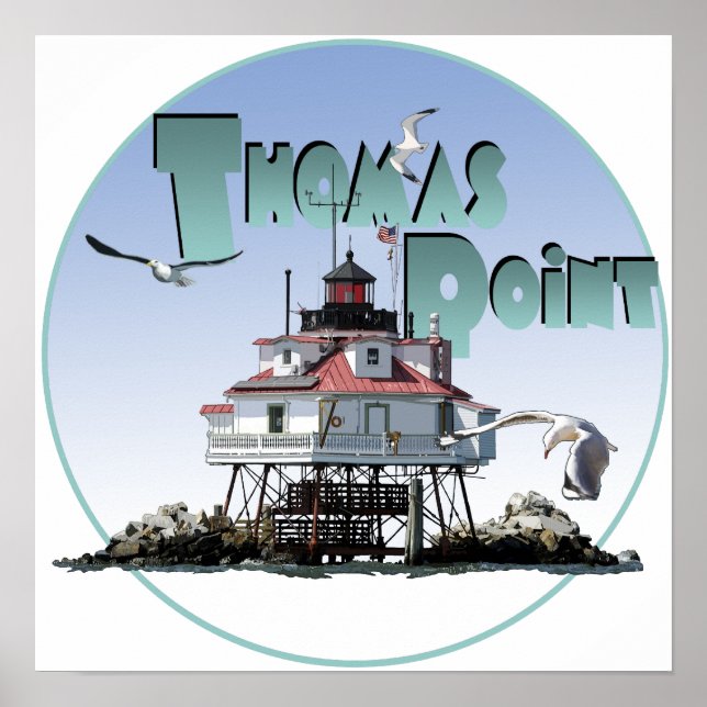 Affiche Phare de Thomas Point (Devant)