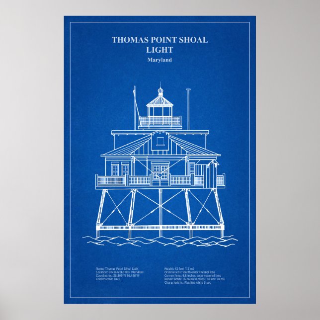 Affiche Phare de Thomas Point Shoal - Maryland - AD (Devant)