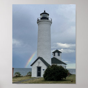 Affiche Phare de Tibbetts Point Rainbow Cape Vincent NY