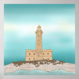 Affiche Phare de Vieste Italie