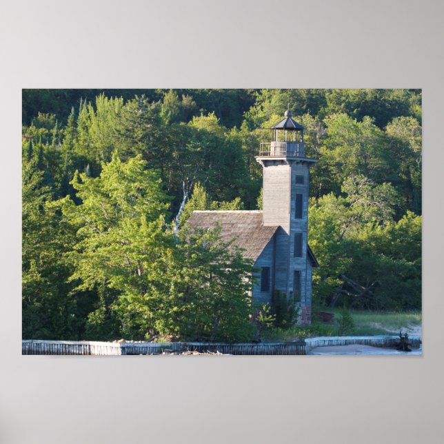 Affiche Phare d'East Channel, Michigan (Devant)