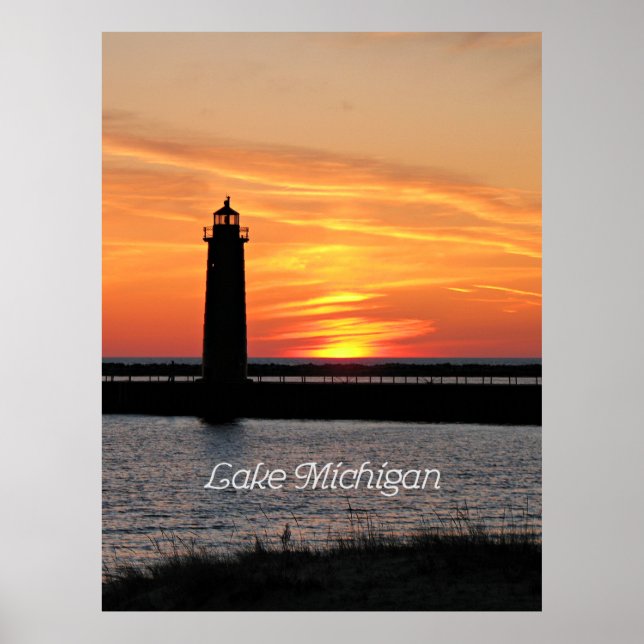 Affiche Phare du lac Michigan (Devant)