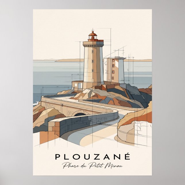 Affiche Phare du Minou, Plouzané (Devant)