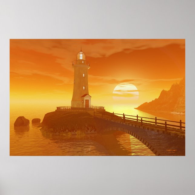 Affiche Phare Elliot Key - Golden Sunset (Devant)