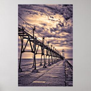 Affiche phare et jetée de Grand Haven, Grand Haven