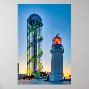 Affiche Phare et tour alphabétique