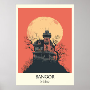 Affiche Phare historique Vintage de Bangor Maine