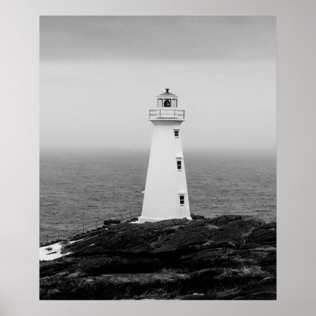 Affiche Phare minimaliste noir blanc (Devant)