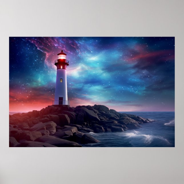 Affiche Phare Nature Monde Paysage fantastique Image (Devant)