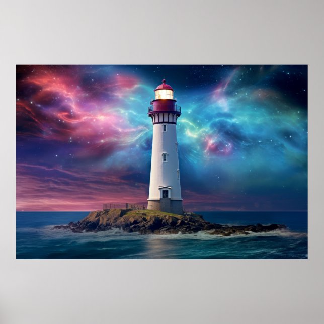 Affiche Phare Nature Monde Paysage fantastique Image (Devant)