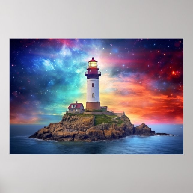 Affiche Phare Nature Monde Paysage fantastique Image (Devant)