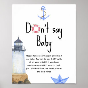 Affiche Phare nautique - Ne pas dire bébé