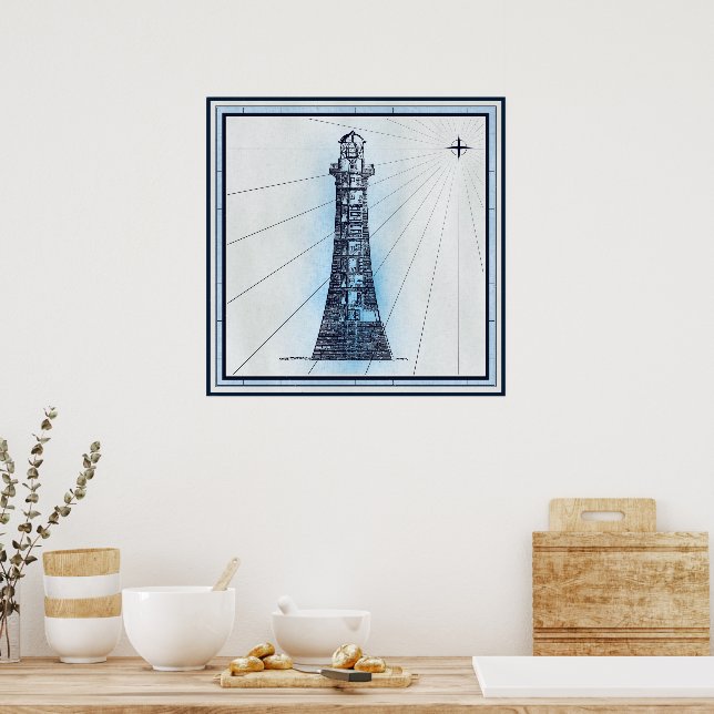 Affiche Phare Nautique vintage (Cuisine)