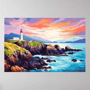 Affiche Phare Ocean Coast Paysage Nature