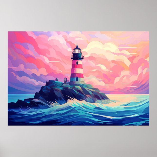 Affiche Phare Ocean Coast Paysage Nature (Devant)