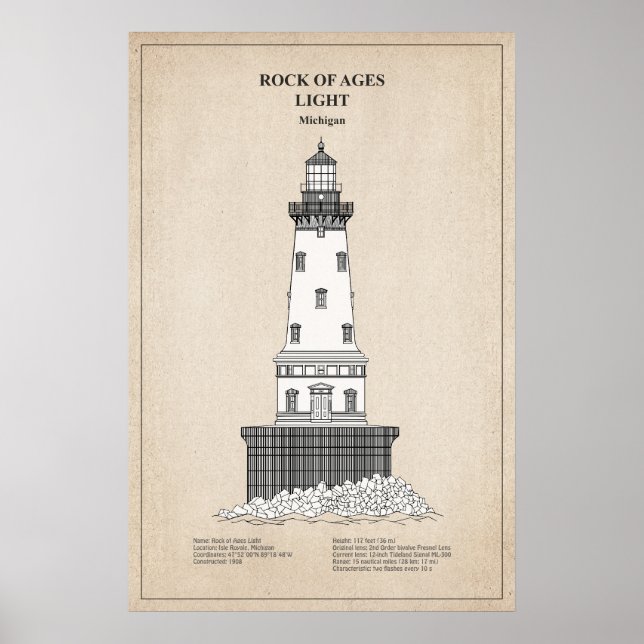 Affiche Phare Rock of Ages - Michigan - SBD (Devant)