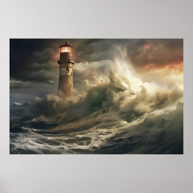 Affiche Phare Seacoast Serene Paysage (Devant)