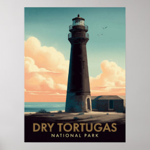 Affiche Phare Vintage du Parc National de Dry Tortugas