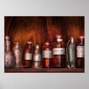 Affiche Pharmacie - Fluides fantaisie du pharmacien