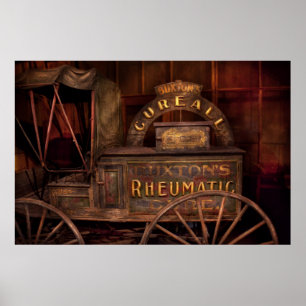 Affiche Pharmacie - Le chariot de guérison rhumatismatique