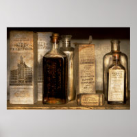 Pharmacie - Objets en bouteilles et boîtes