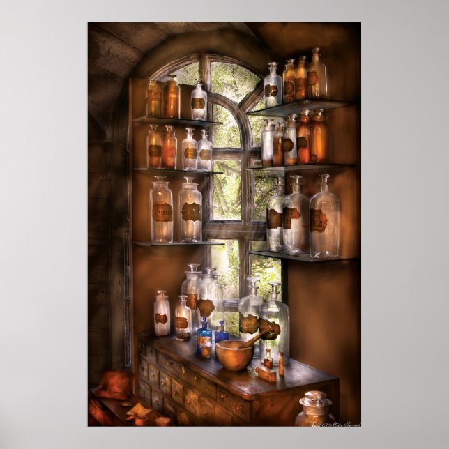 Affiche Pharmacien - Diverses potions (Devant)