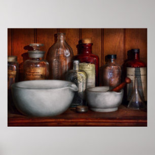 Affiche Pharmacien - Médecine pour tousser