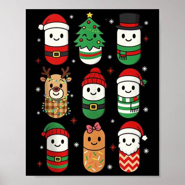 Affiche Pharmacy Christmas Xmas Vibes Pharmacist Pharm Tec (Devant)