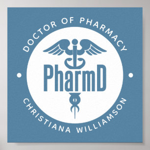 Affiche PharmD Docteur en pharmacie Pharmacy Graduation Ph