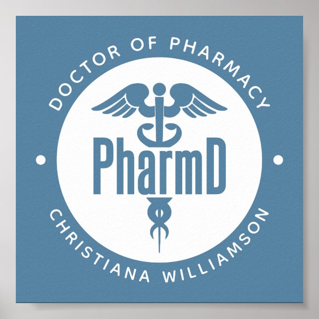 Affiche PharmD Docteur en pharmacie Pharmacy Graduation Ph (Devant)