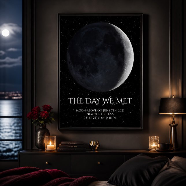 Affiche Phase de Lune par Date Couples Personnalisés (Créateur téléchargé)