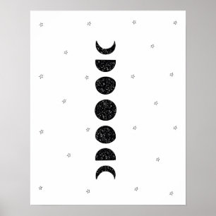 Affiche Phase de lune scandi moderne pépinière