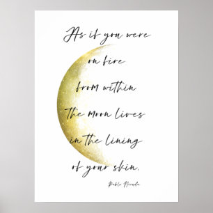 Affiche Phase Lune d'or Neruda Poésie