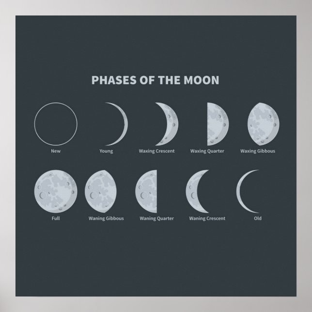 Affiche Phases de la Lune (Devant)