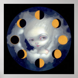 Affiche Phases de la lune ART IMPRIMER fée gothique petit 