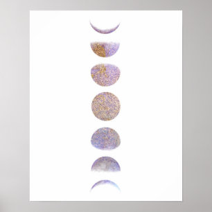Affiche Phases de lune de parties scintillantes de lavande